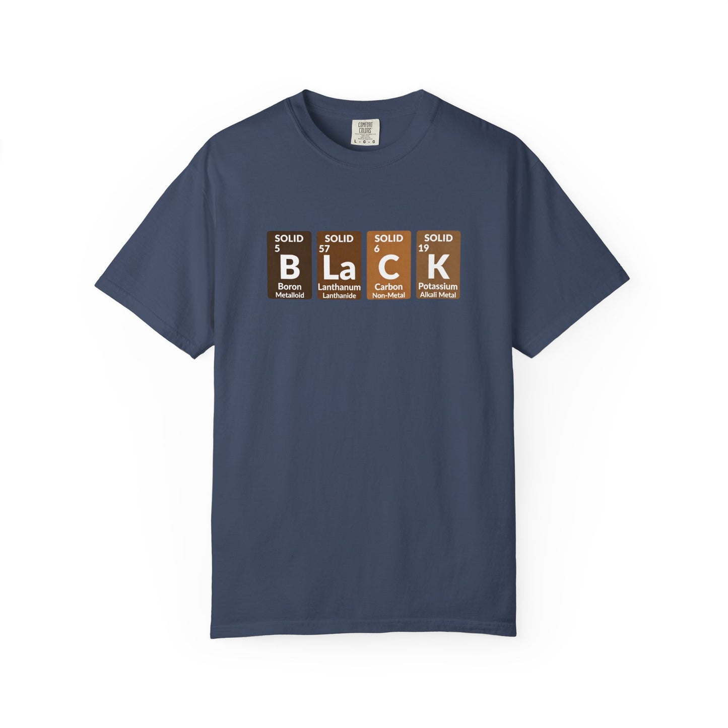 BLACK Tee — Elemental Periodic-Style Graphic T-Shirt