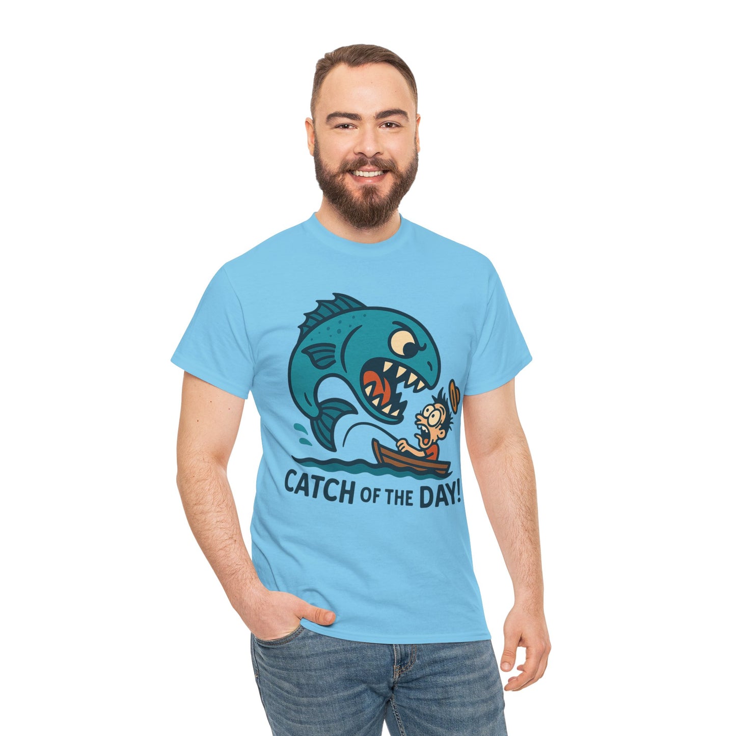 Fishing Cartoon Tee Shirt - Catch of the Day Unisex
