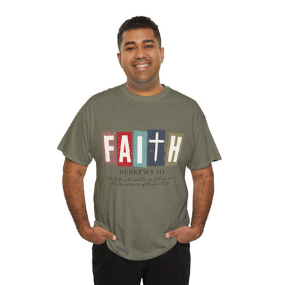 Funky Christian Tee - Colorful FAITH Design - Hebrews 11:1