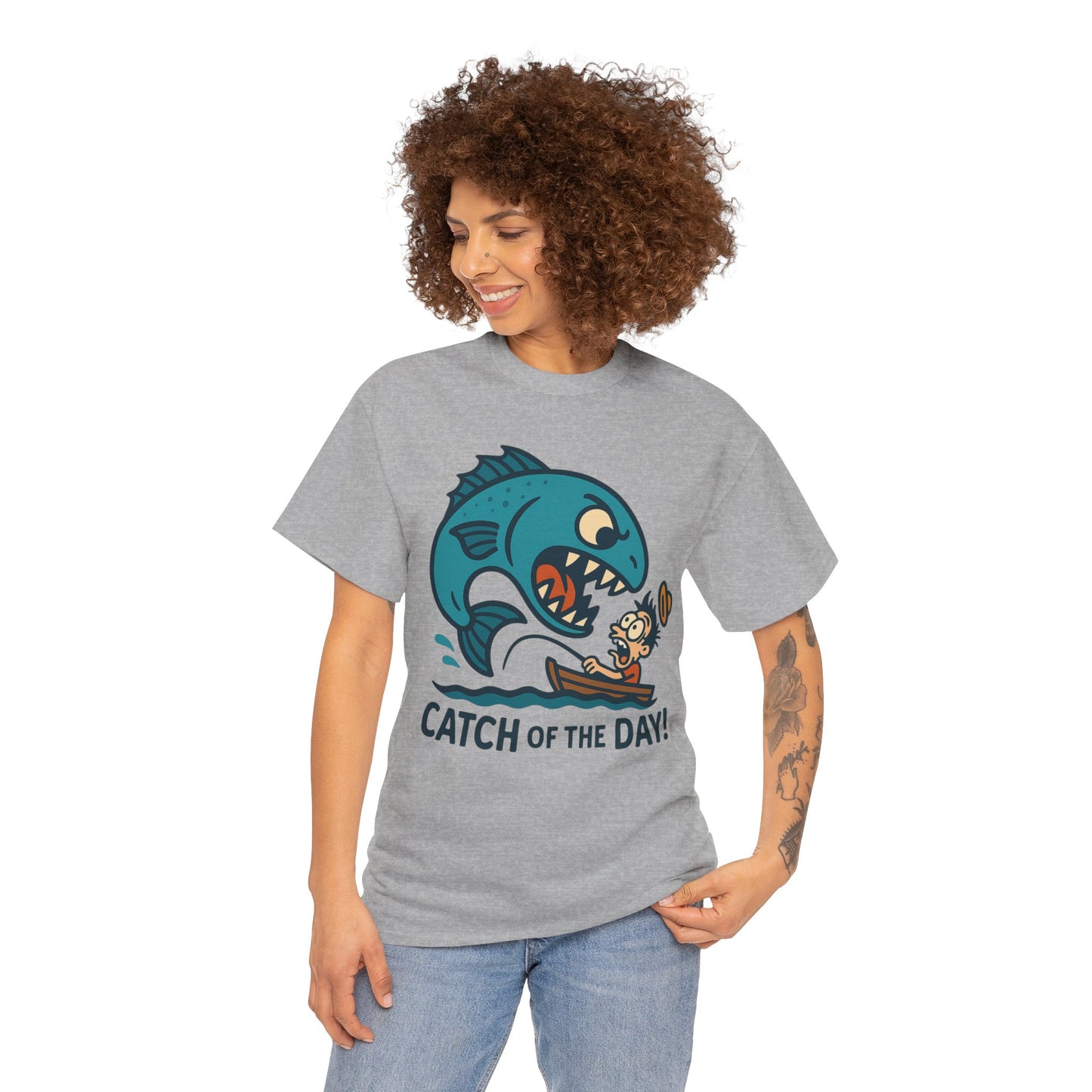 Fishing Cartoon Tee Shirt - Catch of the Day Unisex