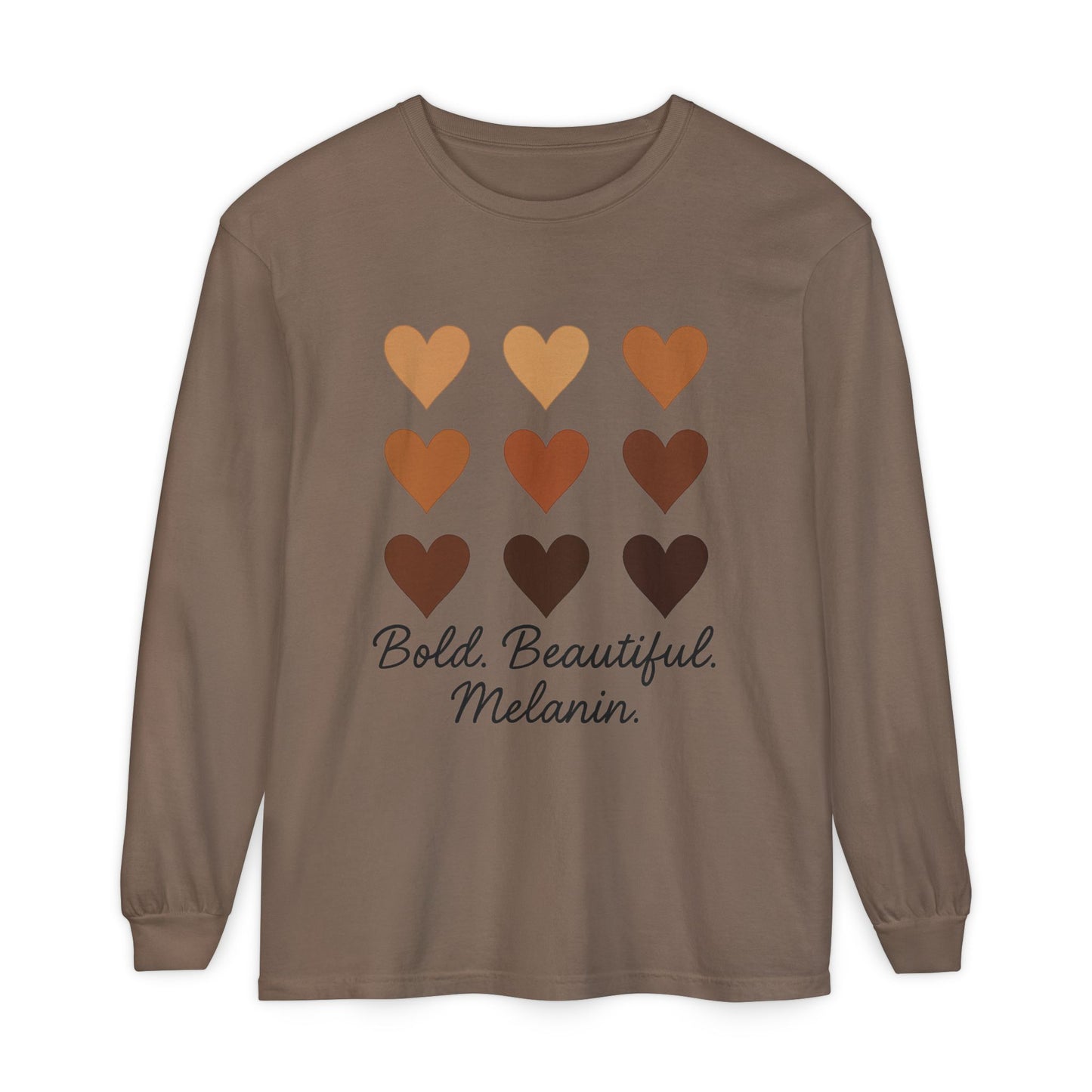 Unisex Long Sleeve T-Shirt - Bold, Beautiful Melanin - Celebrate Diversity, Perfect for Everyday Wear, Gift for Friends and Family