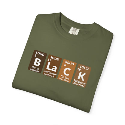 BLACK Tee — Elemental Periodic-Style Graphic T-Shirt