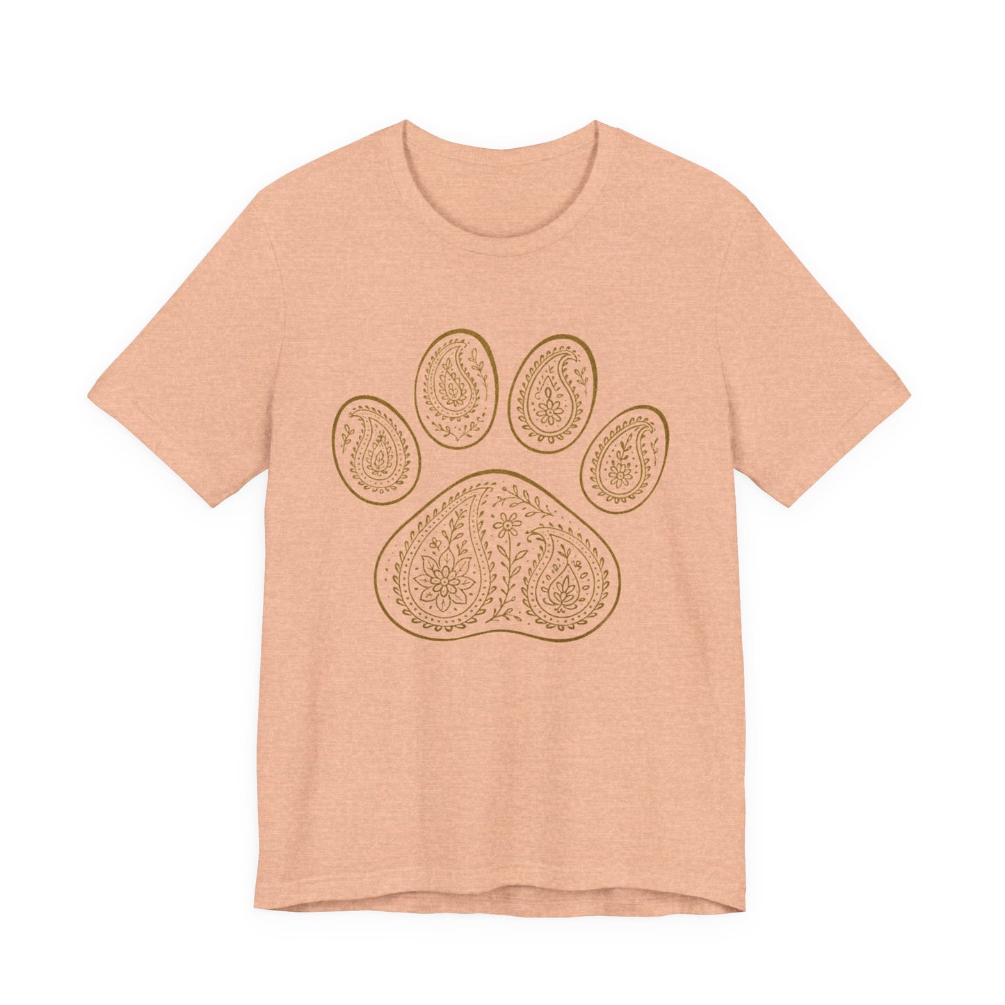 Gold Paisley Paw Print Tee
