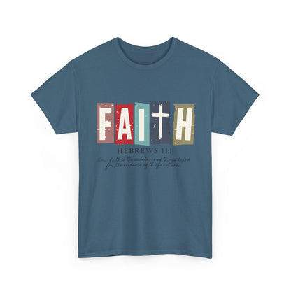 Funky Christian Tee - Colorful FAITH Design - Hebrews 11:1