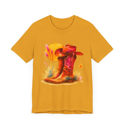 Western Enthusiast Tee - Boots and Hat Design