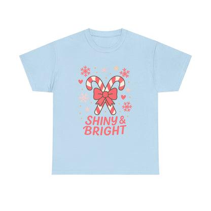 Candy Cane Christmas Tee, Holiday Shirt, Festive Unisex Cotton Tee, Merry and Bright T-Shirt, Gift for Christmas, Winter Apparel