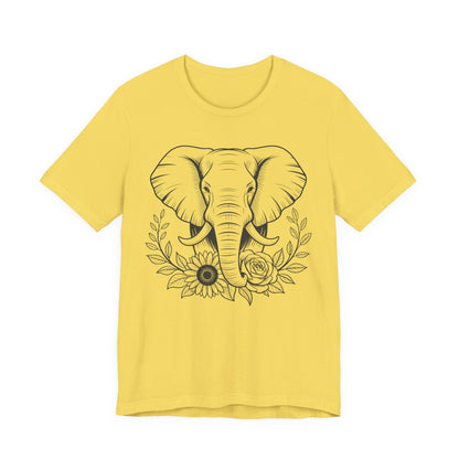 Elephant & Floral Strength T-Shirt — "Strength Meets Beauty"