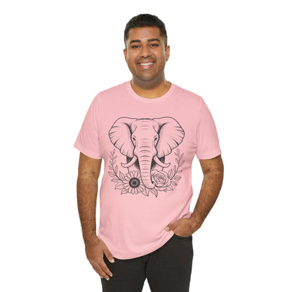 Elephant & Floral Strength T-Shirt — "Strength Meets Beauty"