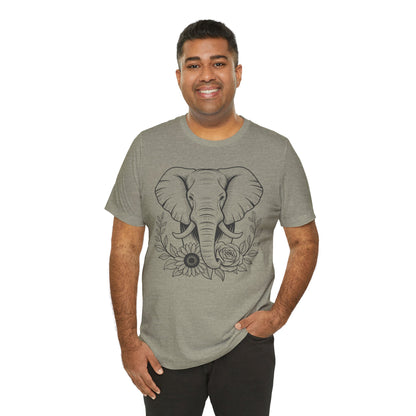 Elephant & Floral Strength T-Shirt — "Strength Meets Beauty"