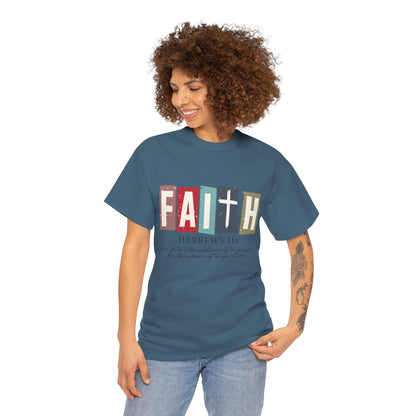 Funky Christian Tee - Colorful FAITH Design - Hebrews 11:1