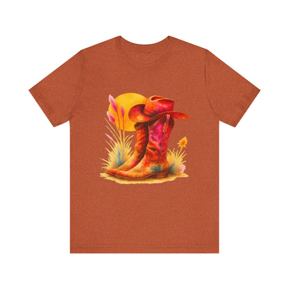 Western Enthusiast Tee - Boots and Hat Design