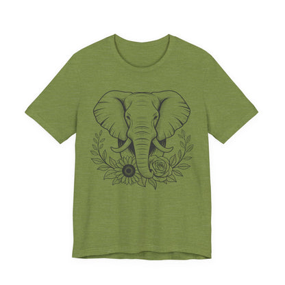 Elephant & Floral Strength T-Shirt — "Strength Meets Beauty"