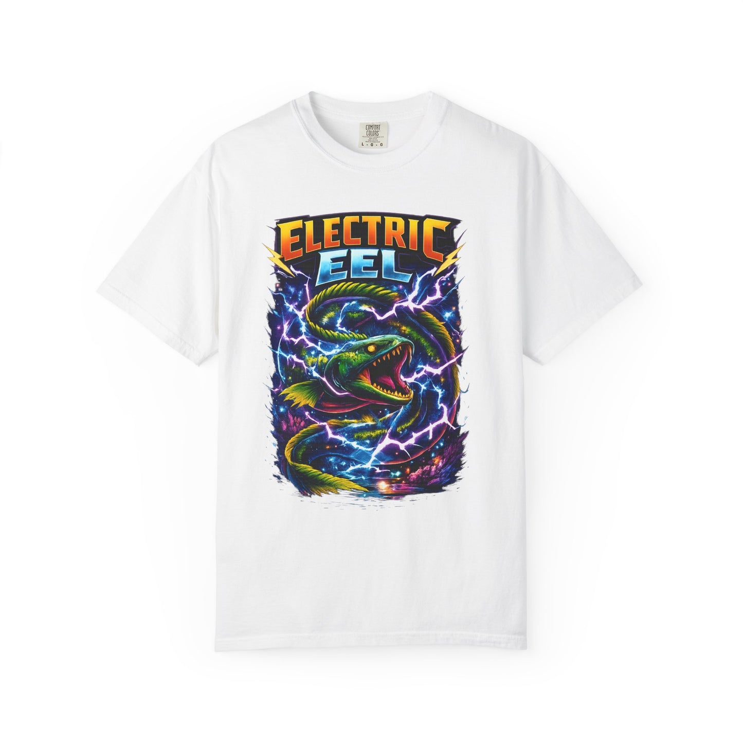 Electric Eel Graphic T-Shirt — Neon Lightning Ocean Tee