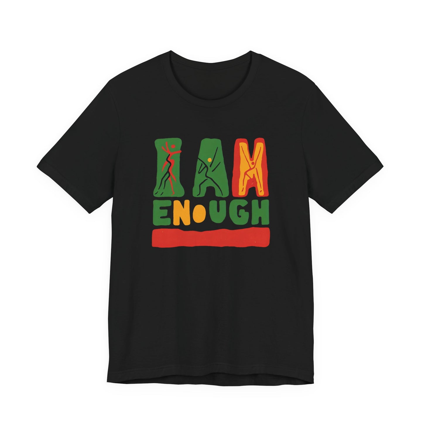 'I AM ENOUGH' Tee in Abstract in African Colors