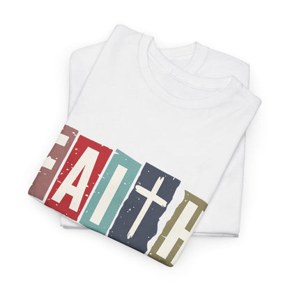 Funky Christian Tee - Colorful FAITH Design - Hebrews 11:1