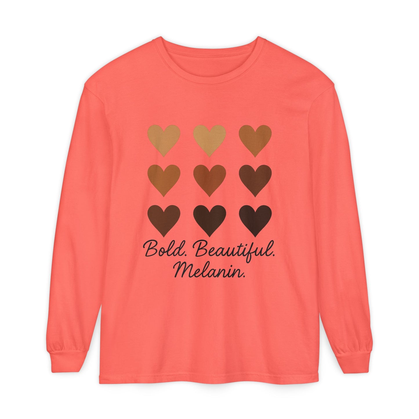 Unisex Long Sleeve T-Shirt - Bold, Beautiful Melanin - Celebrate Diversity, Perfect for Everyday Wear, Gift for Friends and Family