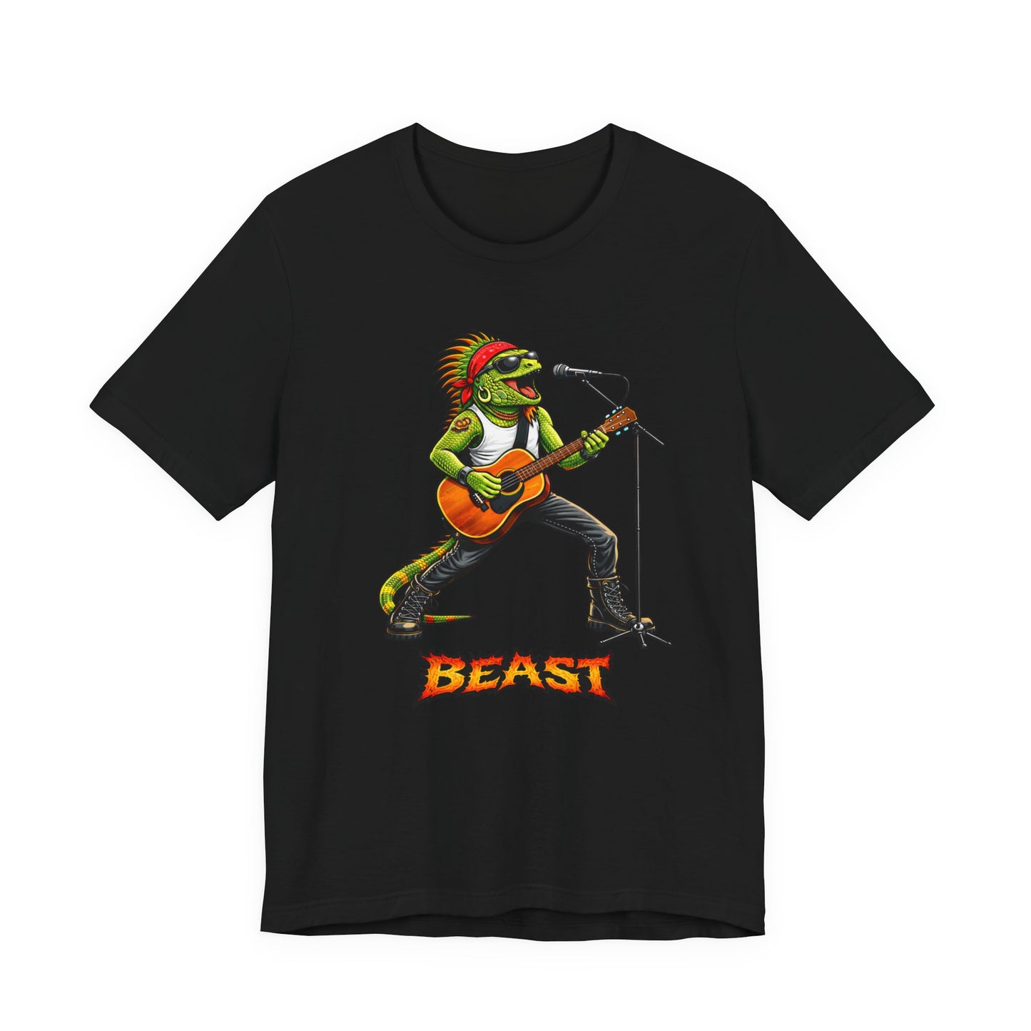 Rock Iguana Guitarist Tee — "Rock. Power. Presence." Beast Graphic Shirt