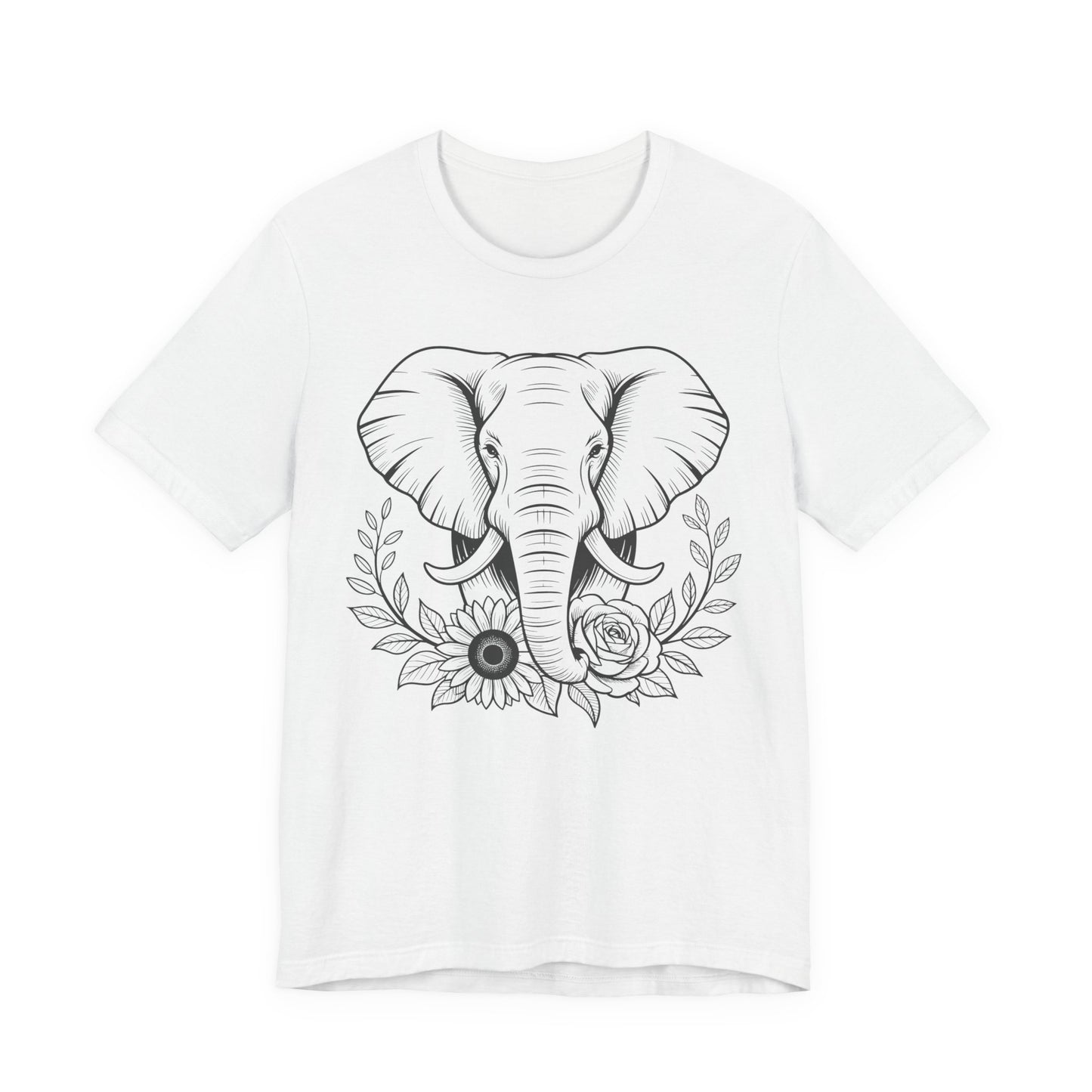 Elephant & Floral Strength T-Shirt — "Strength Meets Beauty"