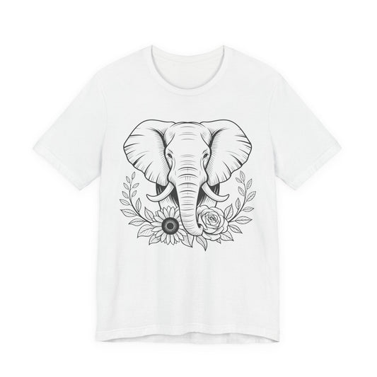 Elephant & Floral Strength T-Shirt — "Strength Meets Beauty"