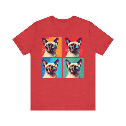 Colorful Siamese Cat Pop Art Style Tee