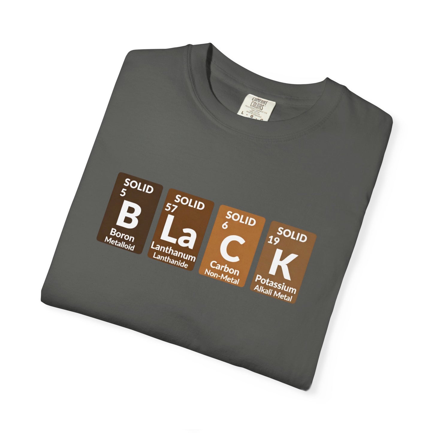 BLACK Tee — Elemental Periodic-Style Graphic T-Shirt
