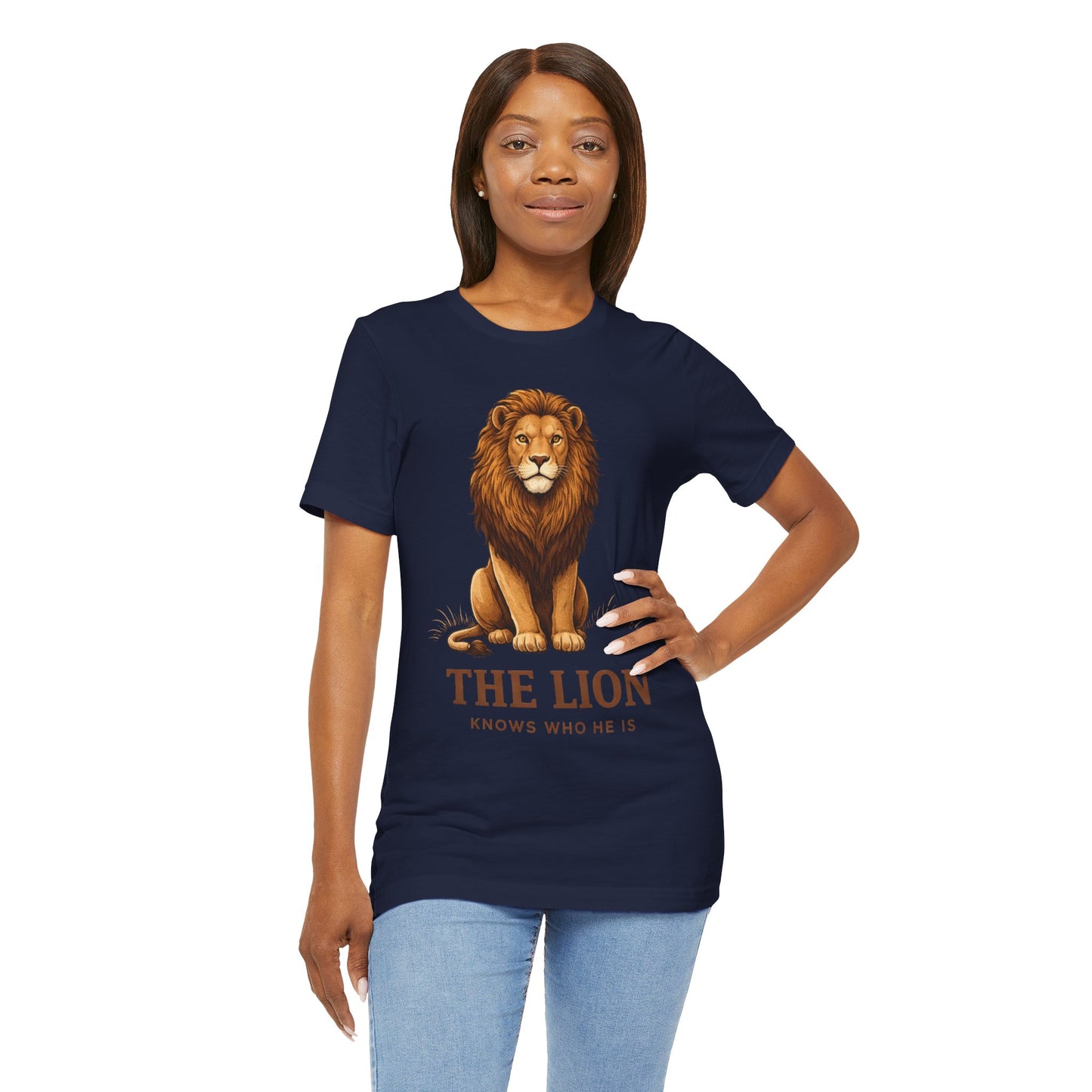 The Lion Knows Who He Is Tee — Confident Identity Lion Graphic Shirt