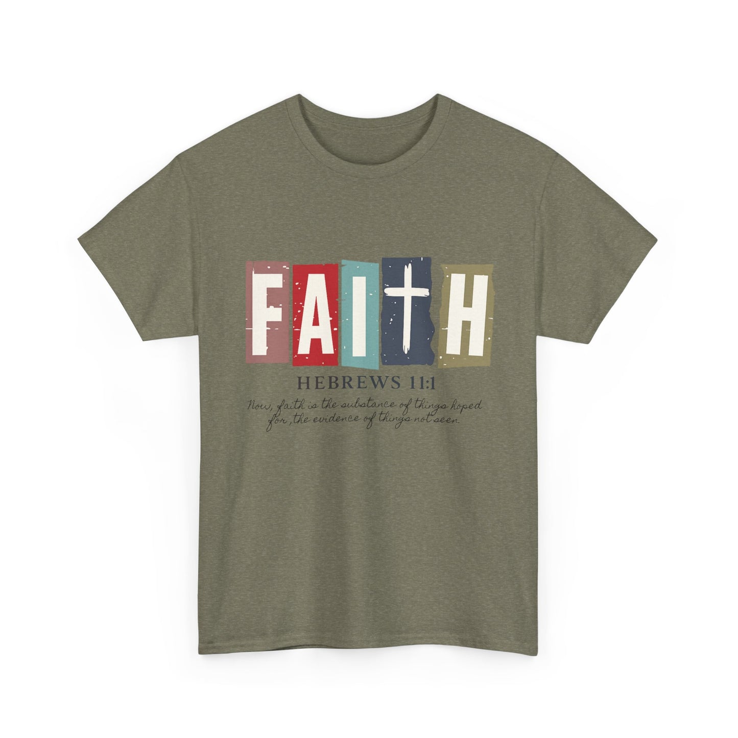 Funky Christian Tee - Colorful FAITH Design - Hebrews 11:1