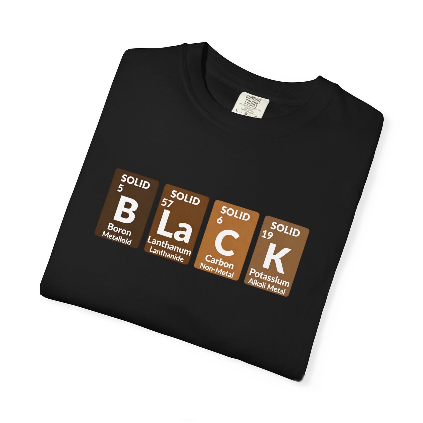 BLACK Tee — Elemental Periodic-Style Graphic T-Shirt