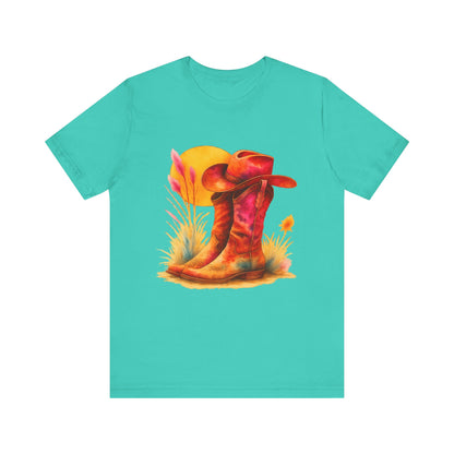Western Enthusiast Tee - Boots and Hat Design