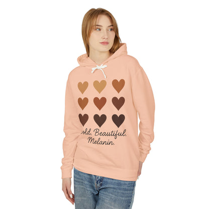 Bold Beautiful Melanin Lightweight Hoodie - Unisex, Sweatshirt Gift, Black History Month, Inclusive Fashion, Cozy Contribution
