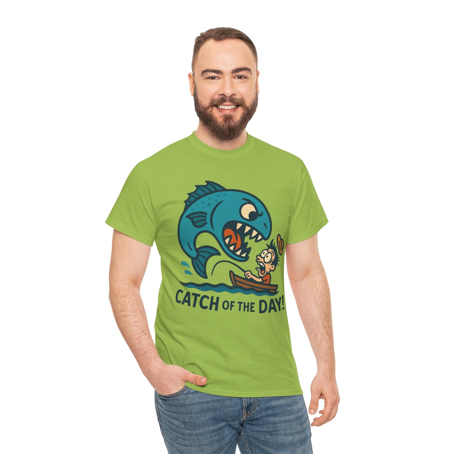 Fishing Cartoon Tee Shirt - Catch of the Day Unisex