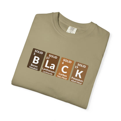 BLACK Tee — Elemental Periodic-Style Graphic T-Shirt