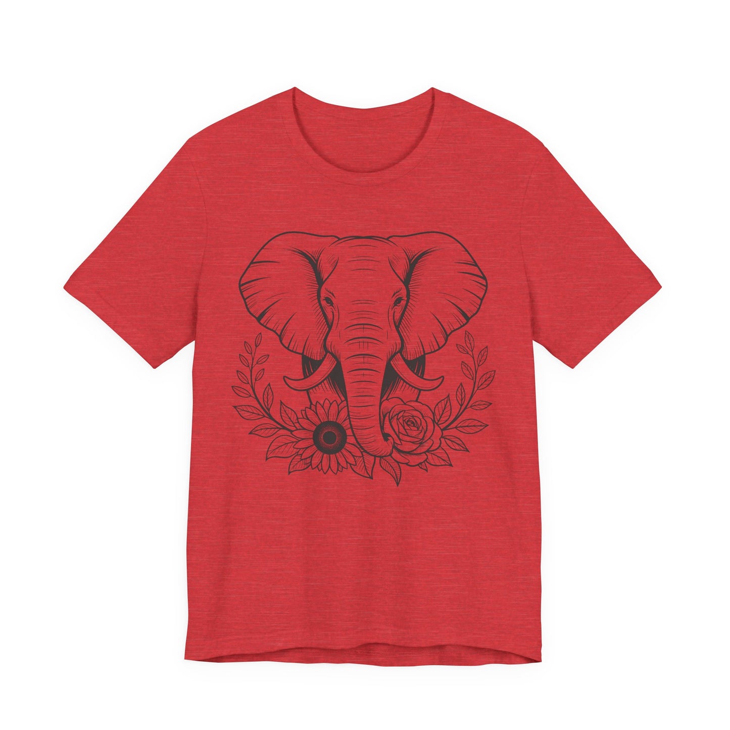 Elephant & Floral Strength T-Shirt — "Strength Meets Beauty"