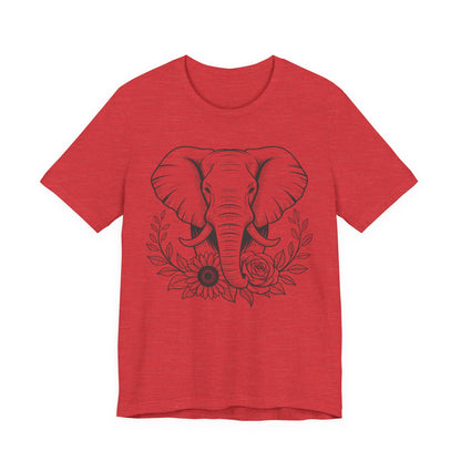 Elephant & Floral Strength T-Shirt — "Strength Meets Beauty"