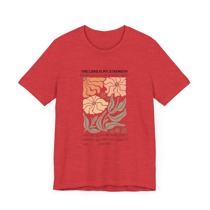 Boho Retro Flower T-shirt with Psalm 28:7