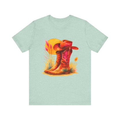 Western Enthusiast Tee - Boots and Hat Design