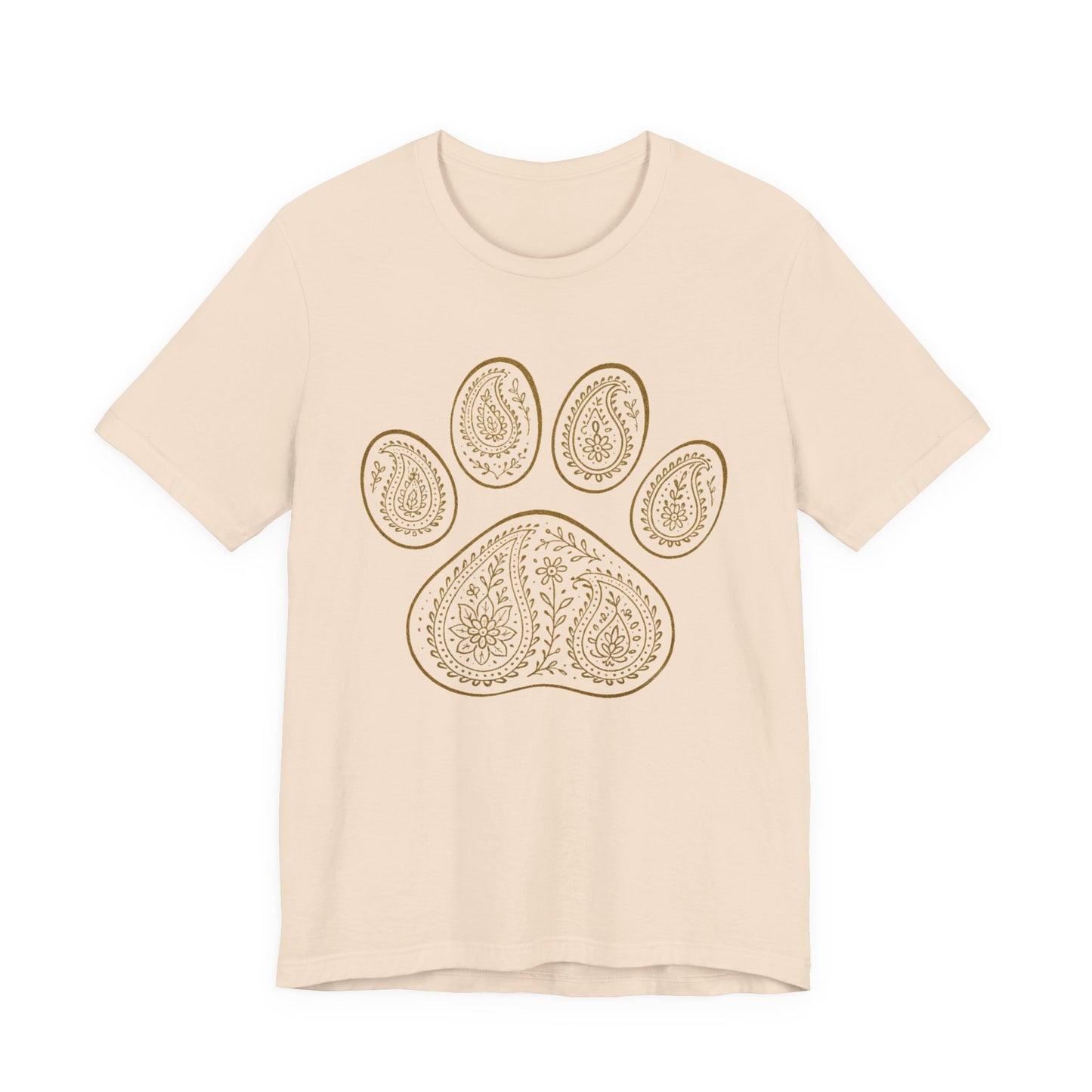 Gold Paisley Paw Print Tee
