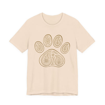 Gold Paisley Paw Print Tee