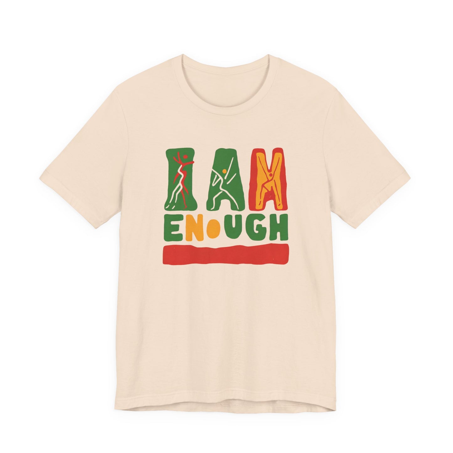 'I AM ENOUGH' Tee in Abstract in African Colors