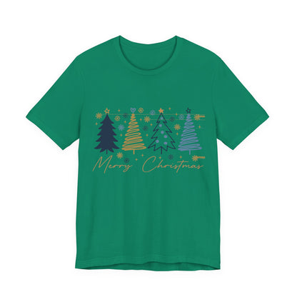 Christmas Tee with Abstract Trees