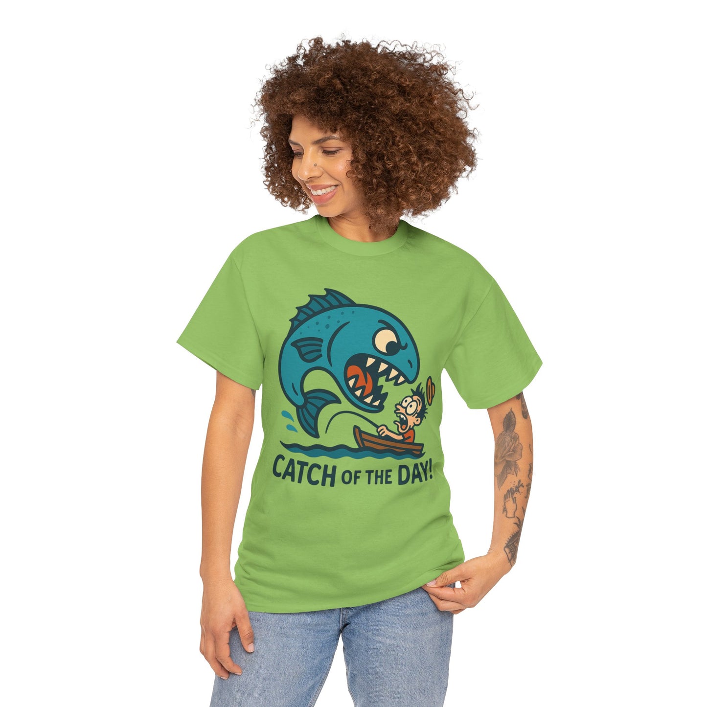 Fishing Cartoon Tee Shirt - Catch of the Day Unisex