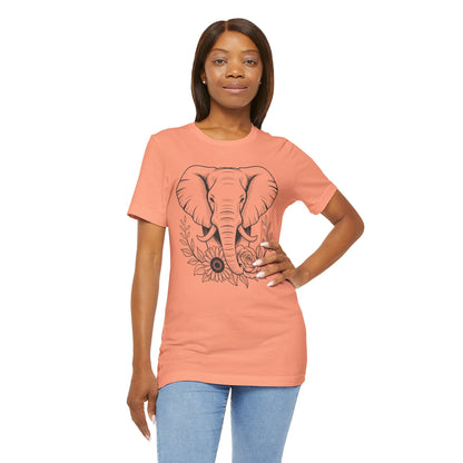 Elephant & Floral Strength T-Shirt — "Strength Meets Beauty"