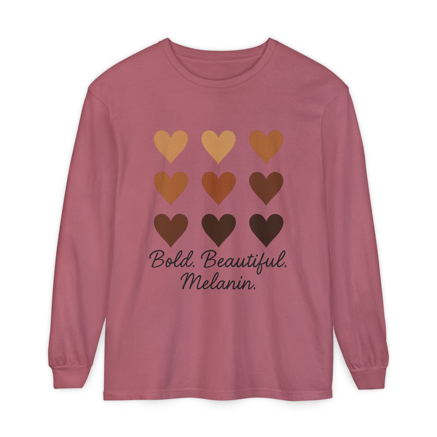 Unisex Long Sleeve T-Shirt - Bold, Beautiful Melanin - Celebrate Diversity, Perfect for Everyday Wear, Gift for Friends and Family