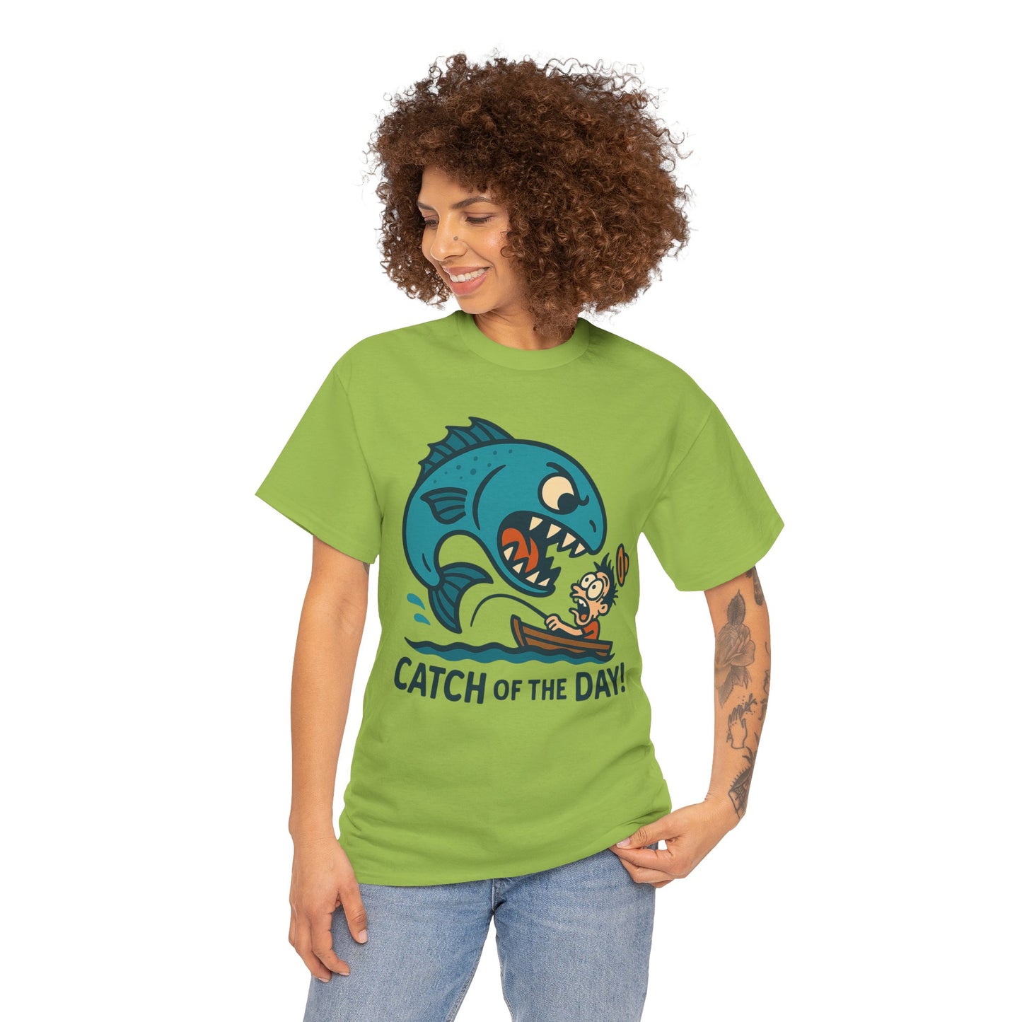 Fishing Cartoon Tee Shirt - Catch of the Day Unisex