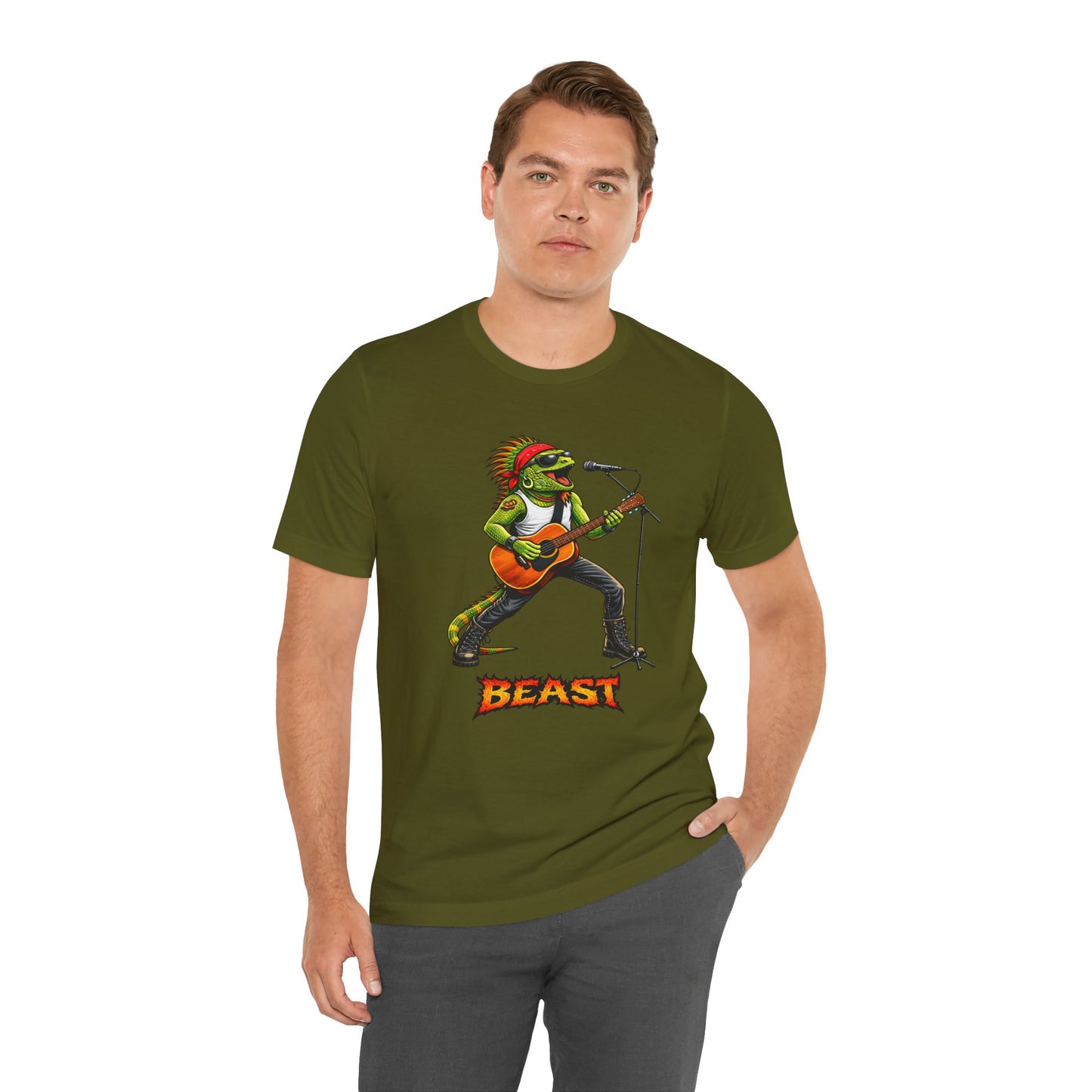 Rock Iguana Guitarist Tee — "Rock. Power. Presence." Beast Graphic Shirt