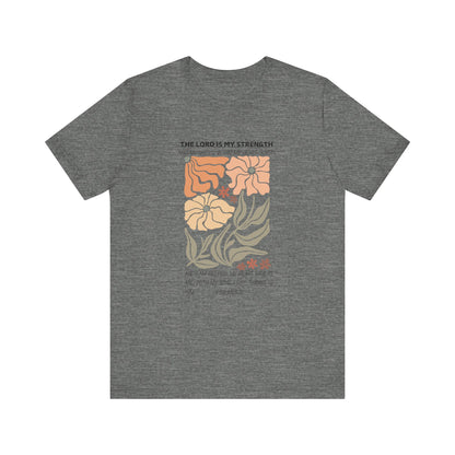 Boho Retro Flower T-shirt with Psalm 28:7