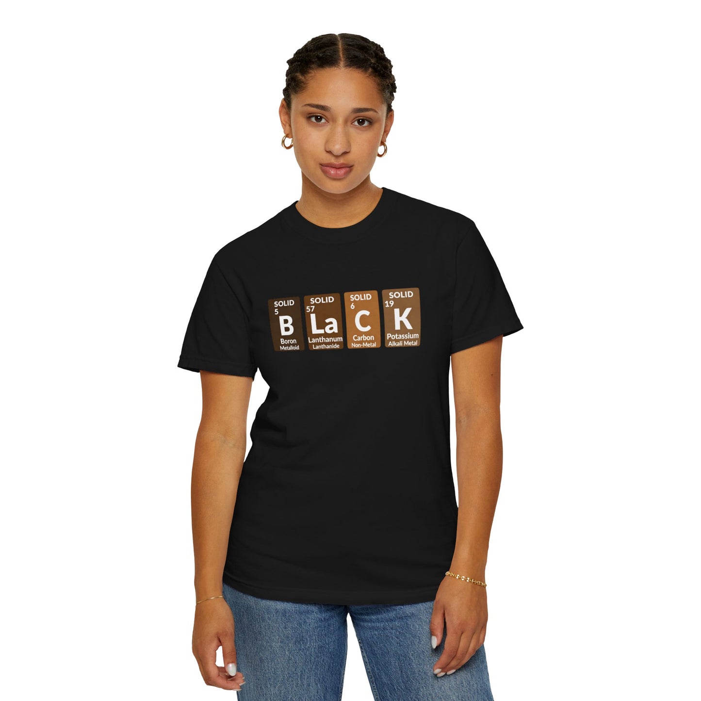 BLACK Tee — Elemental Periodic-Style Graphic T-Shirt