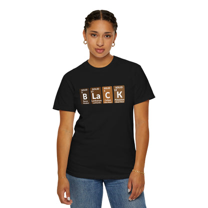 BLACK Tee — Elemental Periodic-Style Graphic T-Shirt