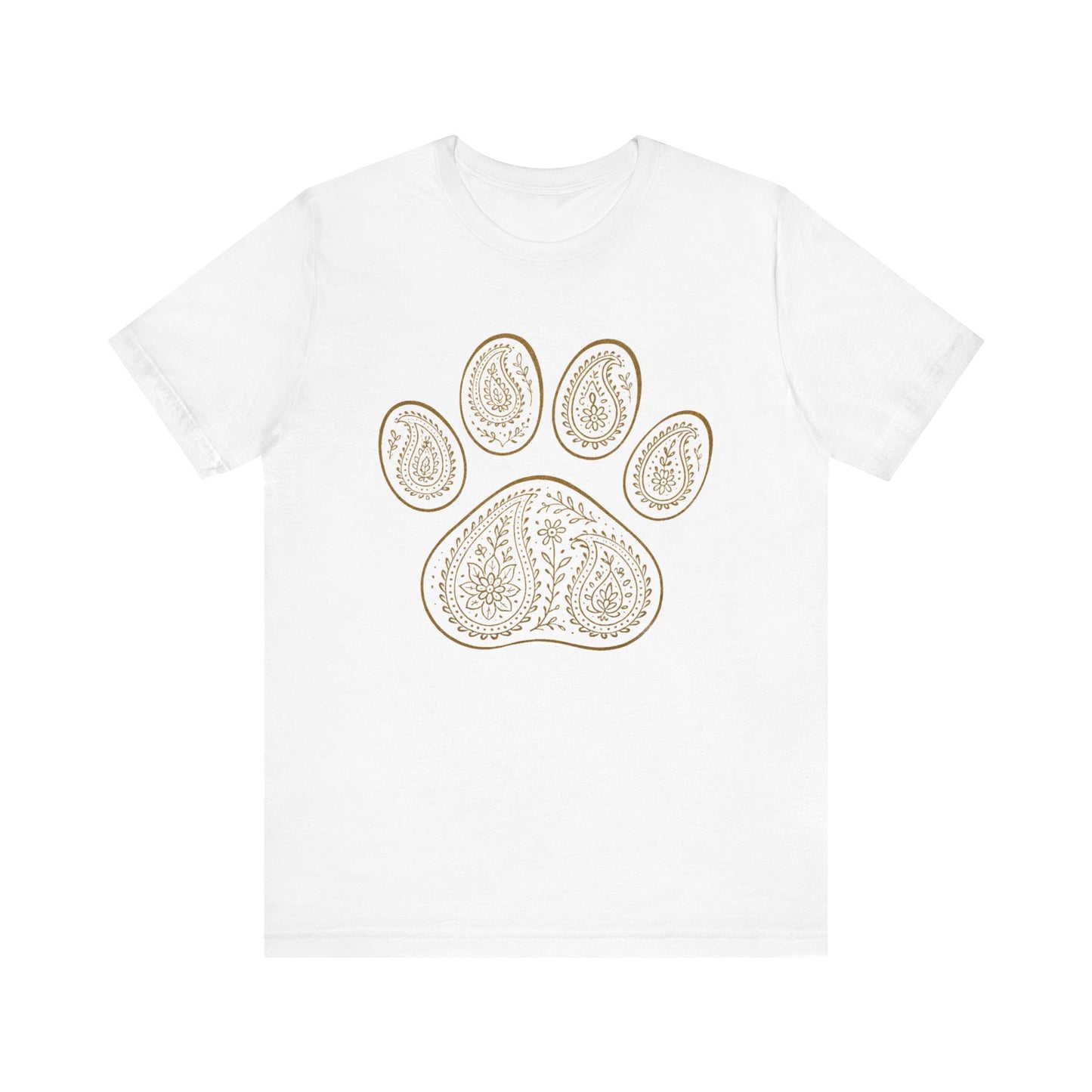 Gold Paisley Paw Print Tee