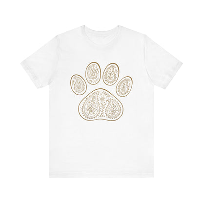 Gold Paisley Paw Print Tee